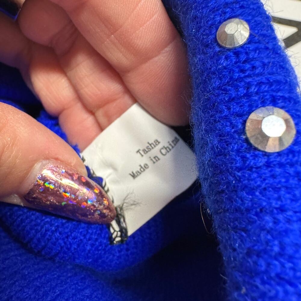 Blue Beanie with Rhinestones - Picture 5 of 5
